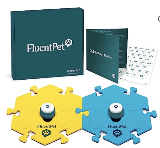 Fluent Pet buttons with yellow and blue tile