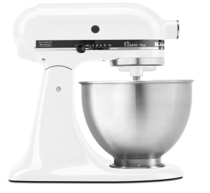 Classic White Stand Mixer with Stainless Bowl